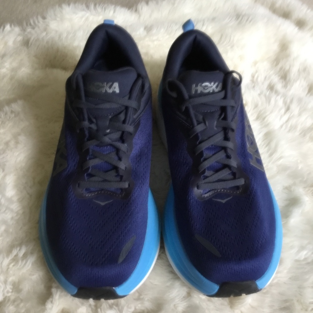 Hoka Navy with Bright Blue Running Shoes